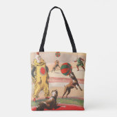Circus Poster toont clowns met optredende honden Tote Bag (Achterkant)