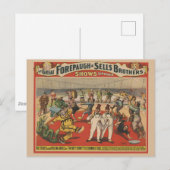 Circus Poster toont de amusante capriolen van clow Briefkaart (Voorkant / Achterkant)