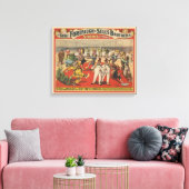 Circus Poster toont de amusante capriolen van clow Canvas Afdruk (Insitu (Woonkamer))