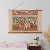 Circus Poster toont de amusante capriolen van clow Hangend Wandkleed (Slaapkamer)