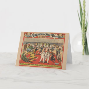 Circus Poster toont de amusante capriolen van clow Kaart