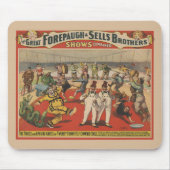 Circus Poster toont de amusante capriolen van clow Muismat (Voorkant)