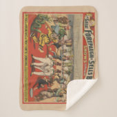 Circus Poster toont de amusante capriolen van clow Sherpa Deken (Voorkant)