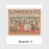 Circus Poster toont de amusante capriolen van clow Sticker (Vel)