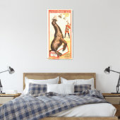 Circus Poster toont een Zee leeuw vangen Petten Canvas Afdruk (Insitu (Slaapkamer))