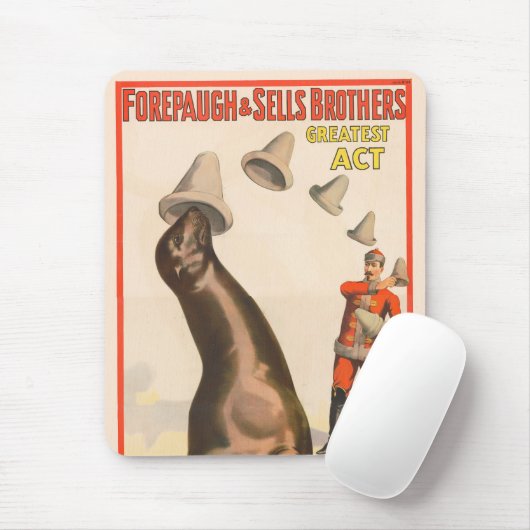 Circus Poster toont een Zee leeuw vangen Petten Muismat (Met muis)