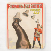 Circus Poster toont een Zee leeuw vangen Petten Muismat (Voorkant)