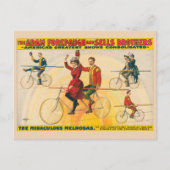 Circus Poster toont fietsers op koorddans Briefkaart (Voorkant)