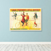 Circus Poster toont fietsers op koorddans Canvas Afdruk (Insitu (Houten vloer))