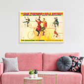 Circus Poster toont fietsers op koorddans Canvas Afdruk (Insitu (Woonkamer))