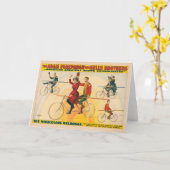 Circus Poster toont fietsers op koorddans Kaart (Gele Bloem)