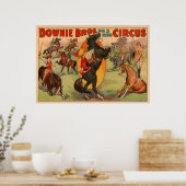 Circus Poster toont vele paarden die stunts doen. (Keuken)