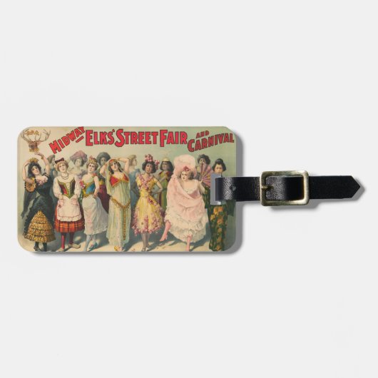 Circus Poster toont vrouwen in nationale kostuum Bagagelabel (Voorkant horizontaal)