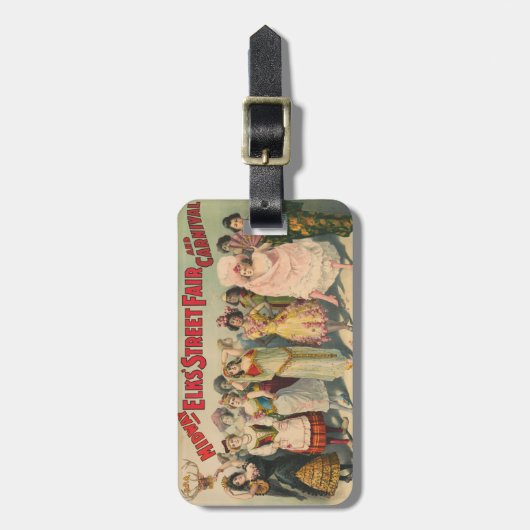 Circus Poster toont vrouwen in nationale kostuum Bagagelabel (Voorkant verticaal)