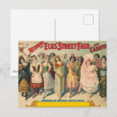 Circus Poster toont vrouwen in nationale kostuum Briefkaart (Voorkant / Achterkant)