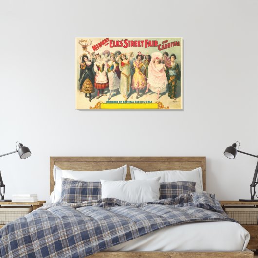 Circus Poster toont vrouwen in nationale kostuum Canvas Afdruk (Insitu (Slaapkamer))