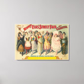 Circus Poster toont vrouwen in nationale kostuum Canvas Afdruk (Voorkant)