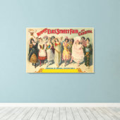 Circus Poster toont vrouwen in nationale kostuum Canvas Afdruk (Insitu (Houten vloer))