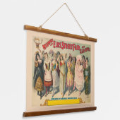 Circus Poster toont vrouwen in nationale kostuum Hangend Wandkleed (Gebogen)