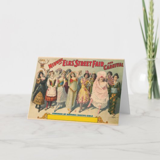 Circus Poster toont vrouwen in nationale kostuum Kaart (Voorkant)