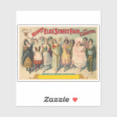 Circus Poster toont vrouwen in nationale kostuum Sticker (Vel)