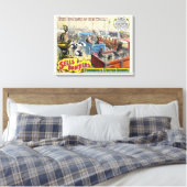 Circus Poster toont wilde dieren in kooien Canvas Afdruk (Insitu (Slaapkamer))