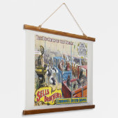 Circus Poster toont wilde dieren in kooien Hangend Wandkleed (Gebogen)