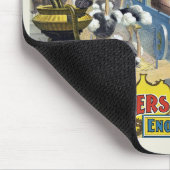 Circus Poster toont wilde dieren in kooien Muismat (Hoek)