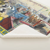 Circus Poster toont wilde dieren in kooien Sherpa Deken (3/4)