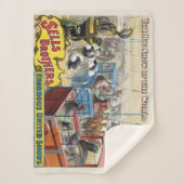 Circus Poster toont wilde dieren in kooien Sherpa Deken (Voorkant)