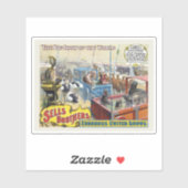 Circus Poster toont wilde dieren in kooien Sticker (Vel)