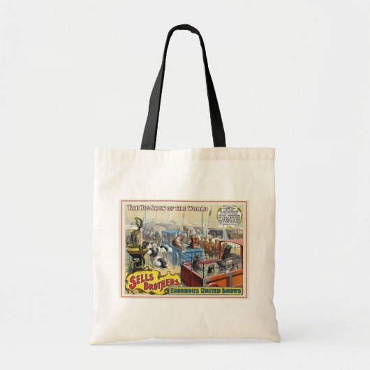 Circus Poster toont wilde dieren in kooien Tote Bag (Voorkant)