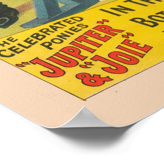 Circus Poster van 2 pony's springen over een obsta (Hoek)