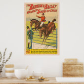 Circus Poster van 2 pony's springen over een obsta (Keuken)