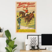 Circus Poster van 2 pony's springen over een obsta (Thuiskantoor)