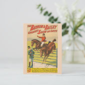 Circus Poster van 2 pony's springen over een obsta Briefkaart (Staand voorkant)