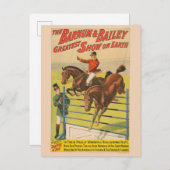 Circus Poster van 2 pony's springen over een obsta Briefkaart (Voorkant / Achterkant)