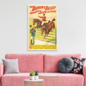 Circus Poster van 2 pony's springen over een obsta Canvas Afdruk (Insitu (Woonkamer))
