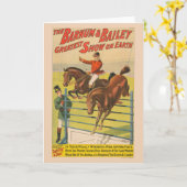 Circus Poster van 2 pony's springen over een obsta Kaart (Gele Bloem)