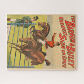 Circus Poster van 2 pony's springen over een obsta Legpuzzel (Horizontaal)