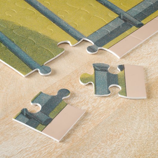 Circus Poster van 2 pony's springen over een obsta Legpuzzel (Zijkant)