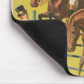 Circus Poster van 2 pony's springen over een obsta Muismat (Hoek)