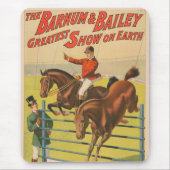 Circus Poster van 2 pony's springen over een obsta Muismat (Voorkant)