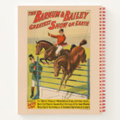 Circus Poster van 2 pony's springen over een obsta Notitieboek (Achterkant)