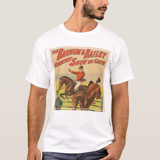 Circus Poster van 2 pony's springen over een obsta T-shirt (Voorkant)