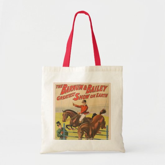 Circus Poster van 2 pony's springen over een obsta Tote Bag (Voorkant)