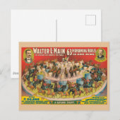 Circus Poster van 63 optredende paarden in één rin Briefkaart (Voorkant / Achterkant)