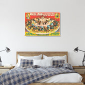Circus Poster van 63 optredende paarden in één rin Canvas Afdruk (Insitu (Slaapkamer))