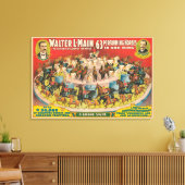 Circus Poster van 63 optredende paarden in één rin Canvas Afdruk (Insitu (Woonkamer))
