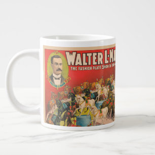 Circus Poster van 63 optredende paarden in één rin Grote Koffiekop